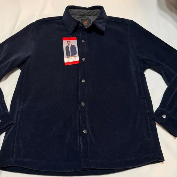 Copper Oak Men's Navy Blue Corduroy Fleece Jacket M, L NWT - Picture 12 of 13
